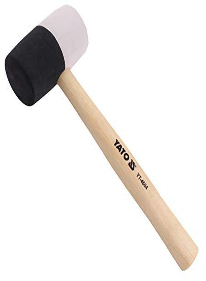 Yato YT-4604 Rubber Mallet 780G|Wooden handle|White and Black Head|Industrial tool|Automotive|Power Tools|Home Tools|hand tools|Repair Tool|Rubber mallet hammer|Hammer for Drill|Hammer for car - Image 1